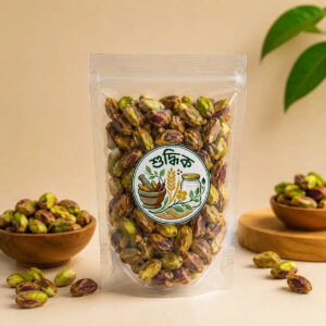 Premium Pesta Badam from Shudhik, natural roasted nut with whole almonds in a clear view.