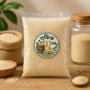 Premium white sesame seeds from Shudhik, small round seeds with smooth white shells, ideal for cooking and baking.
