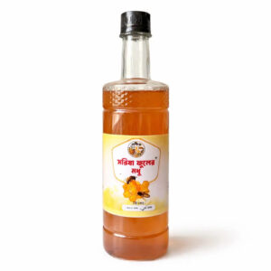 Pure Mustard Flower Honey from Shudhik, raw honey in a jar, showcasing golden-colored honey with mustard flower nectar.